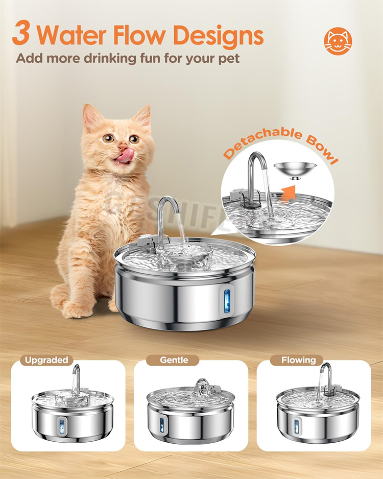 Pet waterer fountain(不锈钢宠物智能喂水器 带视窗）