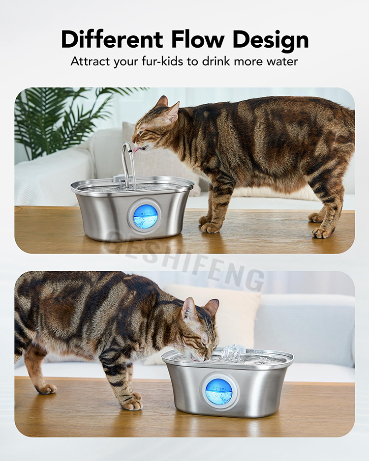 Pet waterer fountain(不锈钢宠物智能喂水器 带视窗）