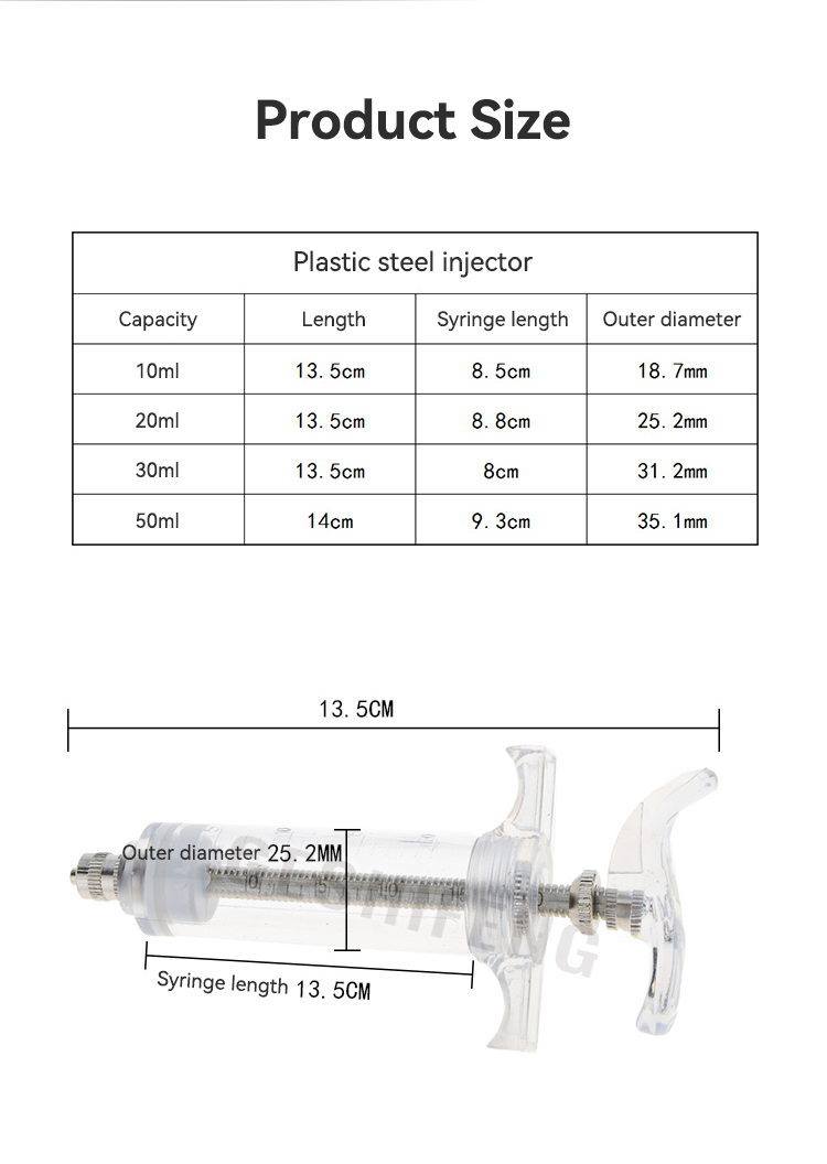 Plastic steel injector(塑钢注射器)