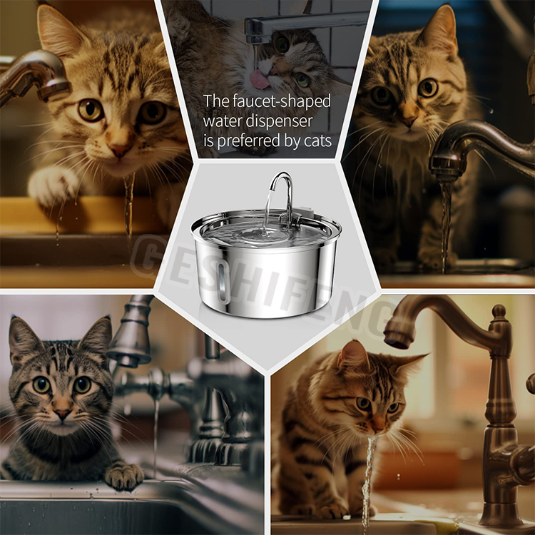 Pet waterer fountain(不锈钢宠物智能喂水器 带视窗）