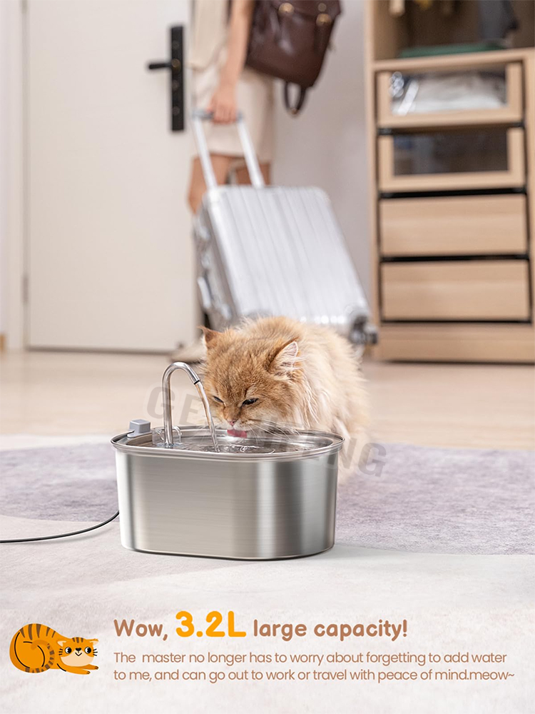 Pet waterer fountain(不锈钢宠物智能喂水器)