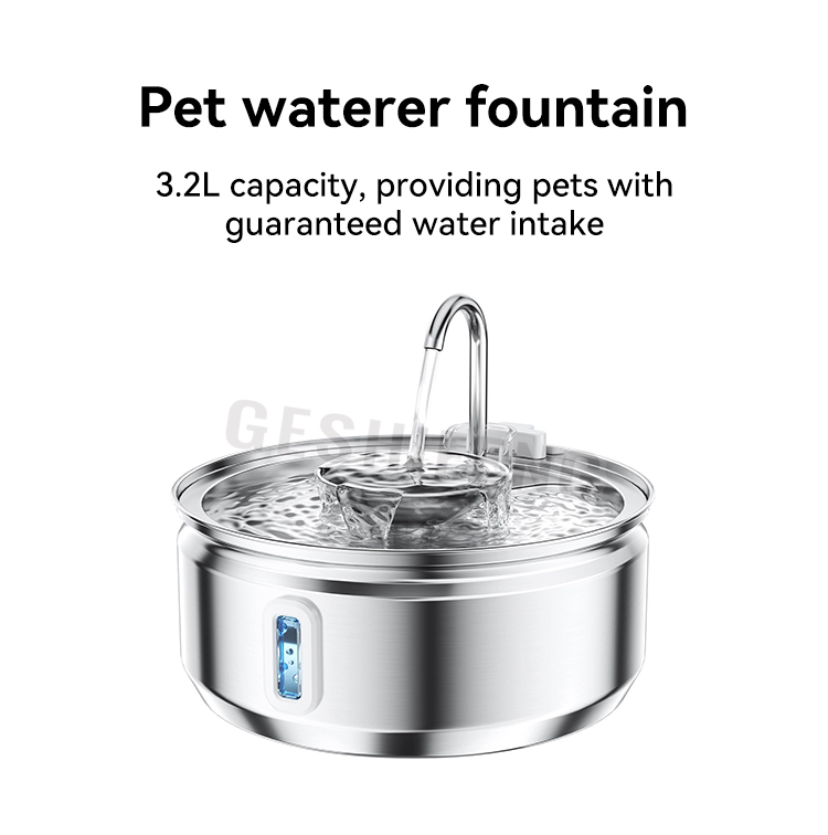 Pet waterer fountain(不锈钢宠物智能喂水器 带视窗）