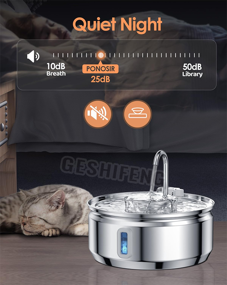 Pet waterer fountain(不锈钢宠物智能喂水器 带视窗）
