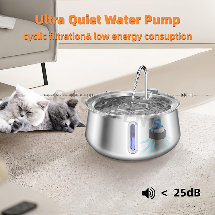 Pet waterer fountain(不锈钢宠物智能喂水器 带视窗）