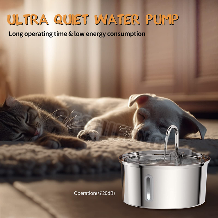 Pet waterer fountain(不锈钢宠物智能喂水器 带视窗）